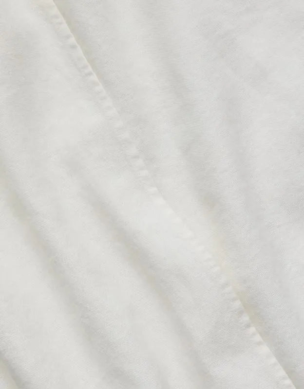 AE77 Linen-Blend Wrap Midi Skirt