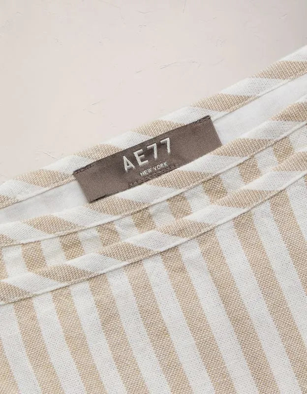 AE77 Linen-Blend Wrap Midi Skirt