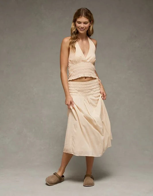 AE High-Waisted Tie Side Maxi Skirt