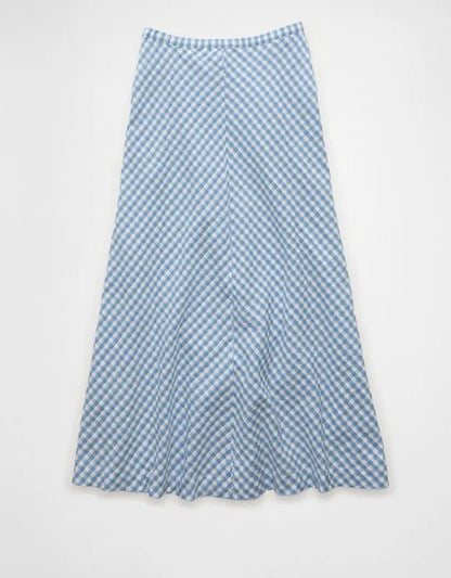 AE Linen-Blend Midi Skirt