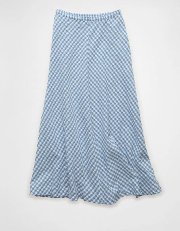 AE Linen-Blend Midi Skirt