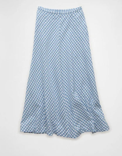 AE Linen-Blend Midi Skirt