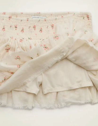 AE Low-Rise Smocked-Waist Micro Skirt