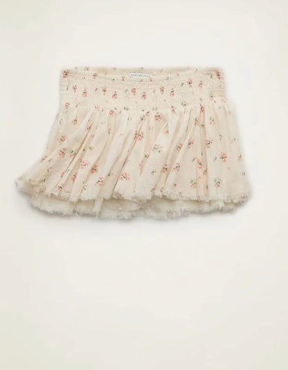 AE Low-Rise Smocked-Waist Micro Skirt