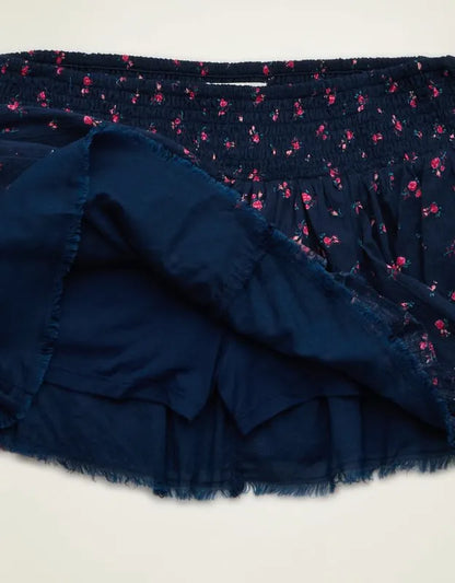AE Low-Rise Smocked-Waist Micro Skirt