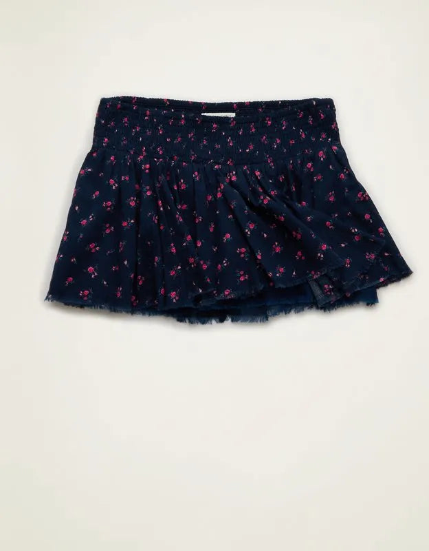 AE Low-Rise Smocked-Waist Micro Skirt