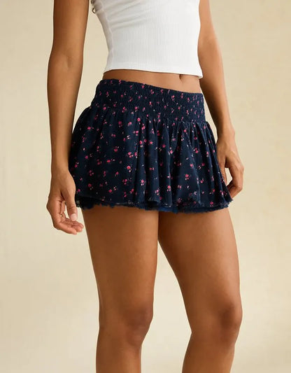 AE Low-Rise Smocked-Waist Micro Skirt