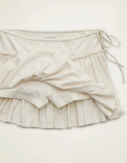 AE Side-Tie Pull-On Mini Skirt