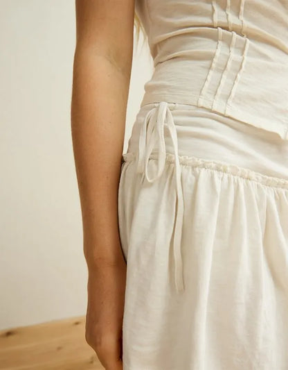 AE Side-Tie Pull-On Mini Skirt