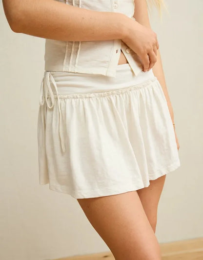 AE Side-Tie Pull-On Mini Skirt