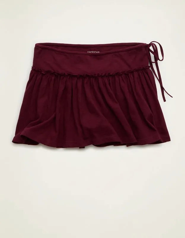 AE Side-Tie Pull-On Mini Skirt