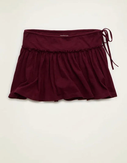 AE Side-Tie Pull-On Mini Skirt