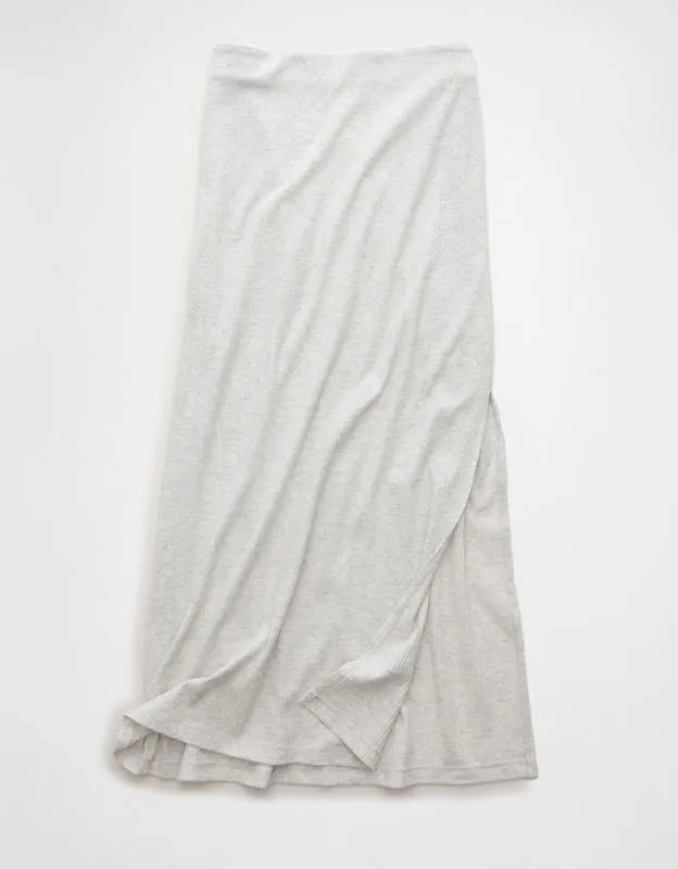 AE High-Waisted Ribbed Knit Maxi Skirt