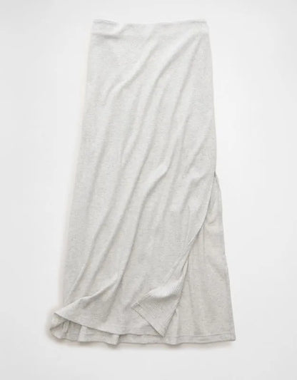 AE High-Waisted Ribbed Knit Maxi Skirt