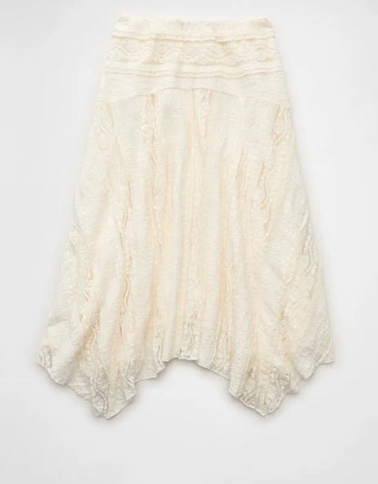 AE Mid-Rise Lace Midi Skirt