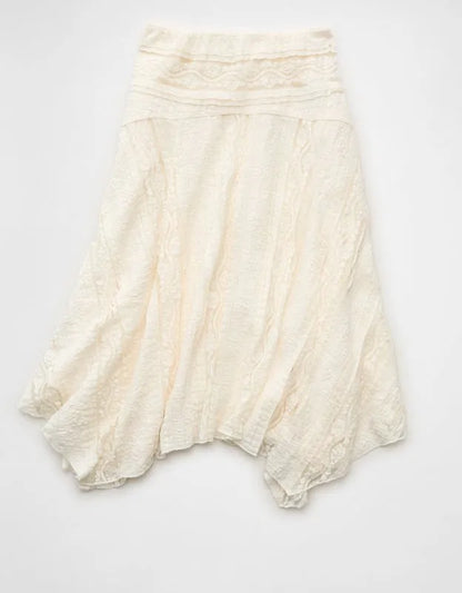 AE Mid-Rise Lace Midi Skirt