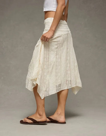 AE Mid-Rise Lace Midi Skirt