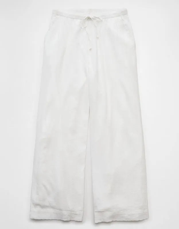 AE High-Waisted Wide-Leg Textured Pant