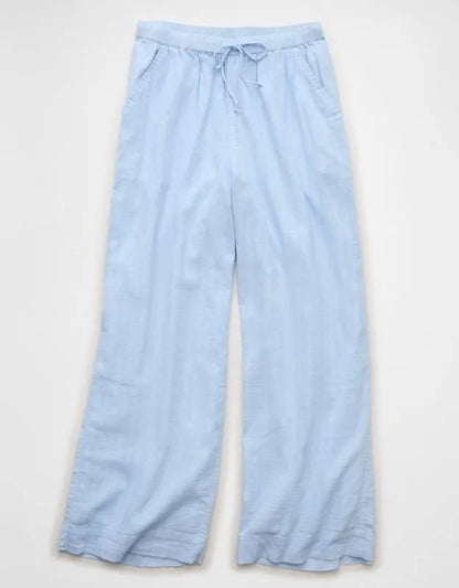 AE High-Waisted Wide-Leg Textured Pant