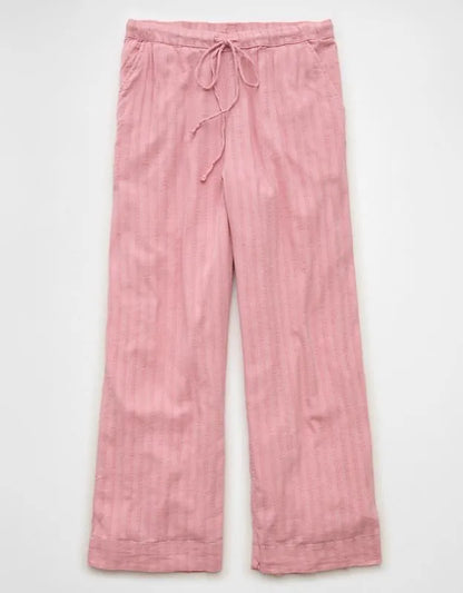 AE High-Waisted Wide-Leg Textured Pant