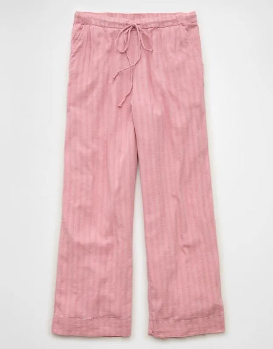 AE High-Waisted Wide-Leg Textured Pant