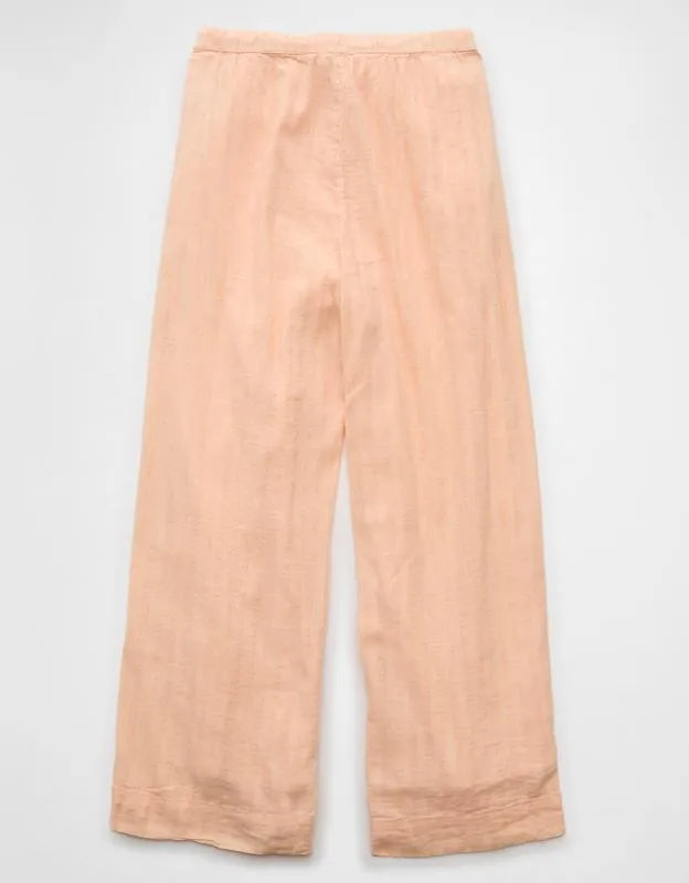 AE High-Waisted Wide-Leg Textured Pant
