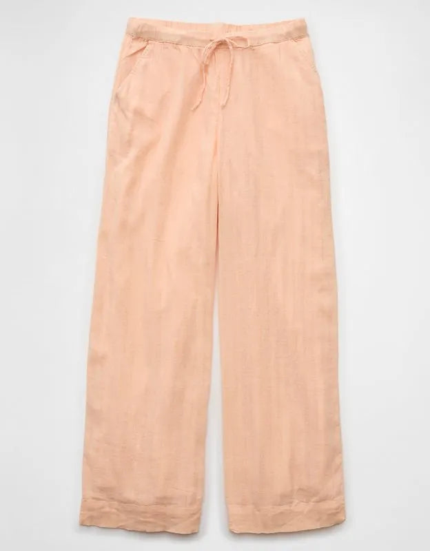 AE High-Waisted Wide-Leg Textured Pant