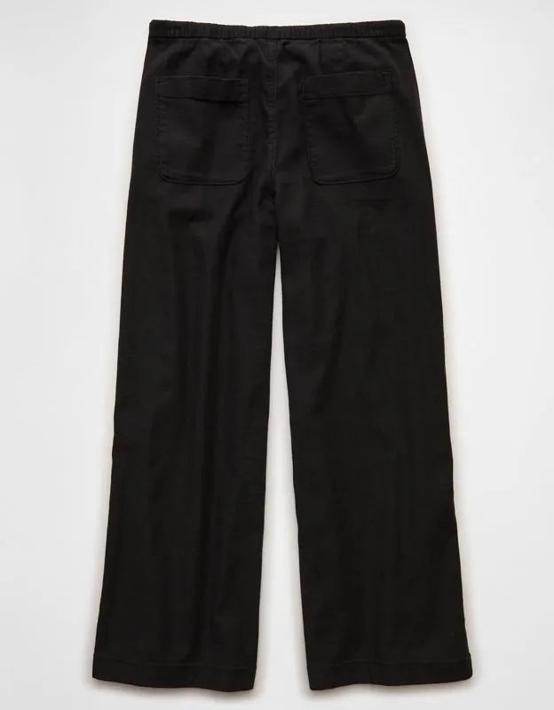 AE Low-Rise Linen-Blend Pull-On Pant