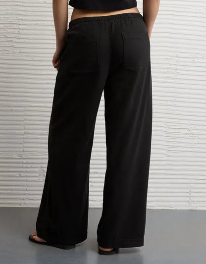 AE Low-Rise Linen-Blend Pull-On Pant