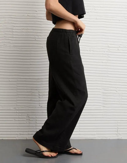 AE Low-Rise Linen-Blend Pull-On Pant