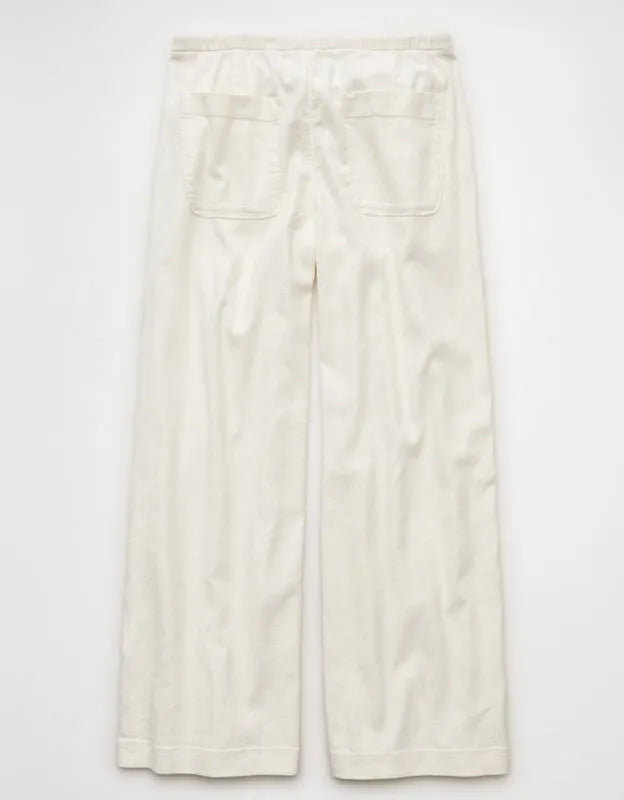 AE Low-Rise Linen-Blend Pull-On Pant