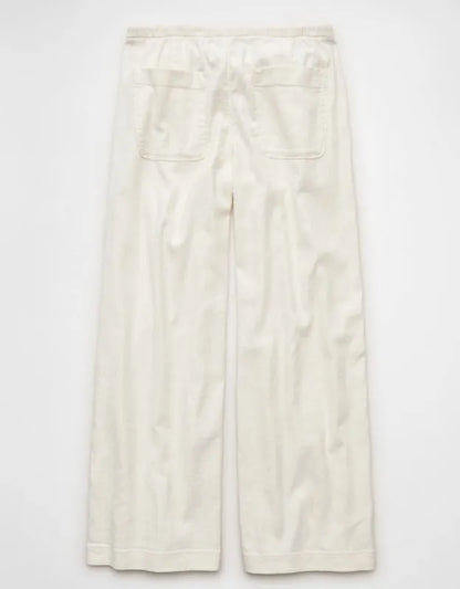 AE Low-Rise Linen-Blend Pull-On Pant