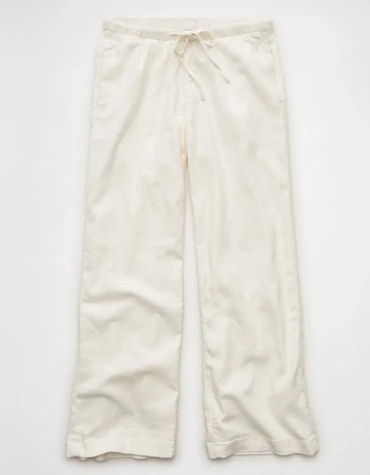 AE Low-Rise Linen-Blend Pull-On Pant