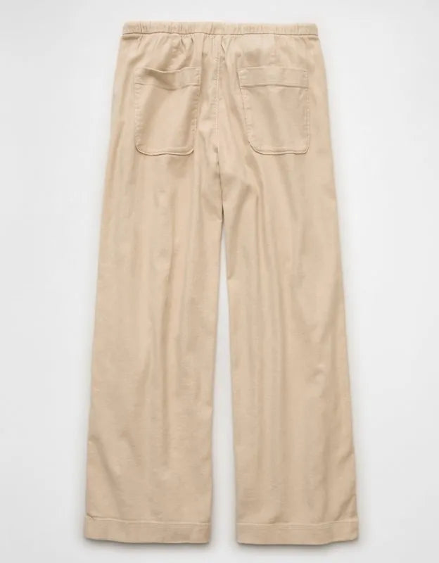 AE Low-Rise Linen-Blend Pull-On Pant