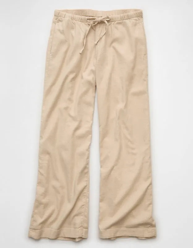 AE Low-Rise Linen-Blend Pull-On Pant