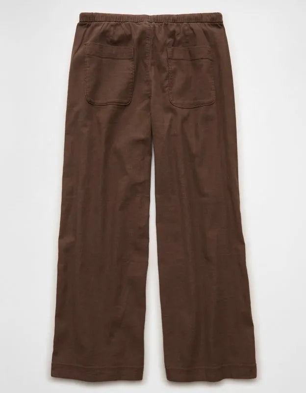 AE Low-Rise Linen-Blend Pull-On Pant