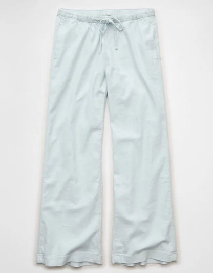 AE Low-Rise Linen-Blend Pull-On Pant