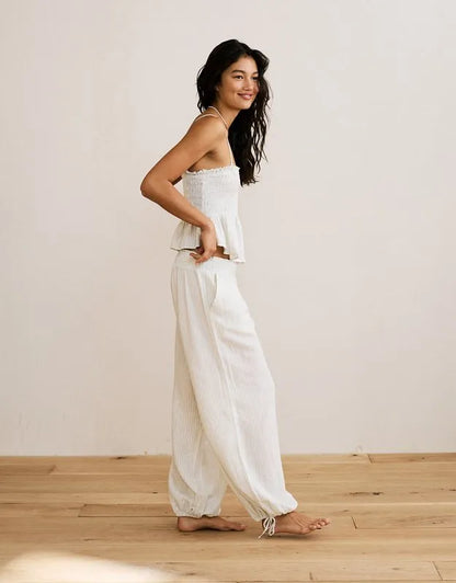 AE Low-Rise Linen-Blend Jogger