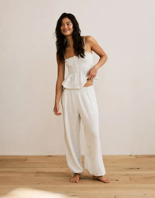 AE Low-Rise Linen-Blend Jogger