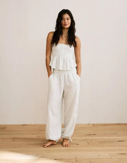 AE Low-Rise Linen-Blend Jogger
