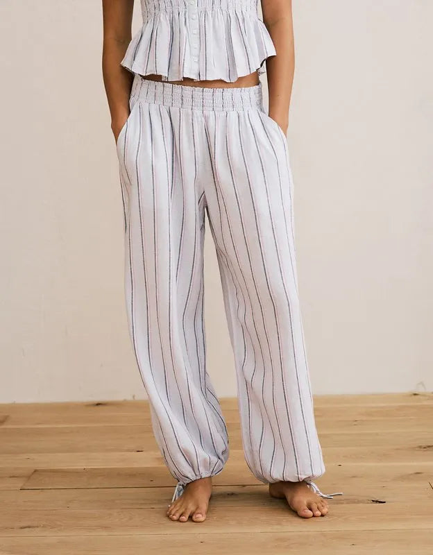 AE Low-Rise Linen-Blend Jogger