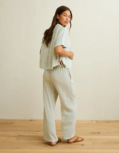 AE Seersucker Wide Leg Easy Pant