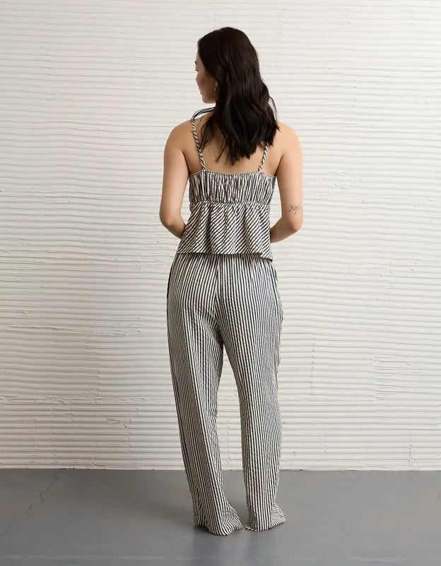 AE Seersucker Wide Leg Easy Pant