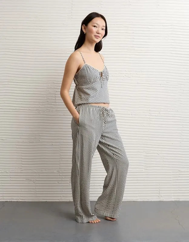 AE Seersucker Wide Leg Easy Pant