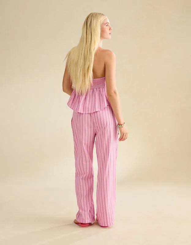 AE Seersucker Wide Leg Easy Pant