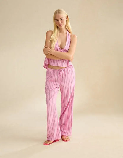 AE Seersucker Wide Leg Easy Pant