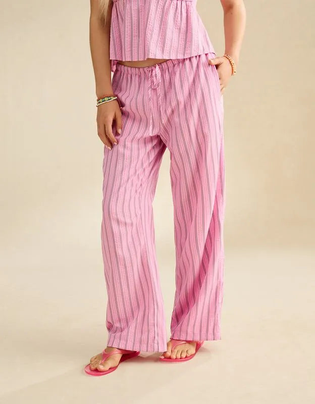 AE Seersucker Wide Leg Easy Pant