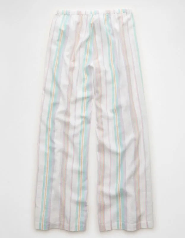 AE Pride Mid-Rise Linen-Blend Wide-Leg Pant