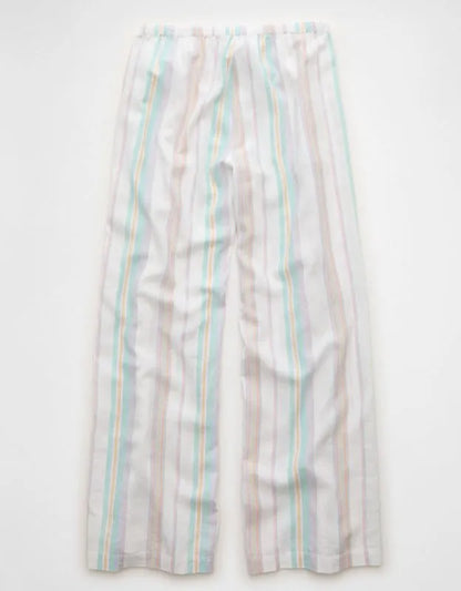 AE Pride Mid-Rise Linen-Blend Wide-Leg Pant