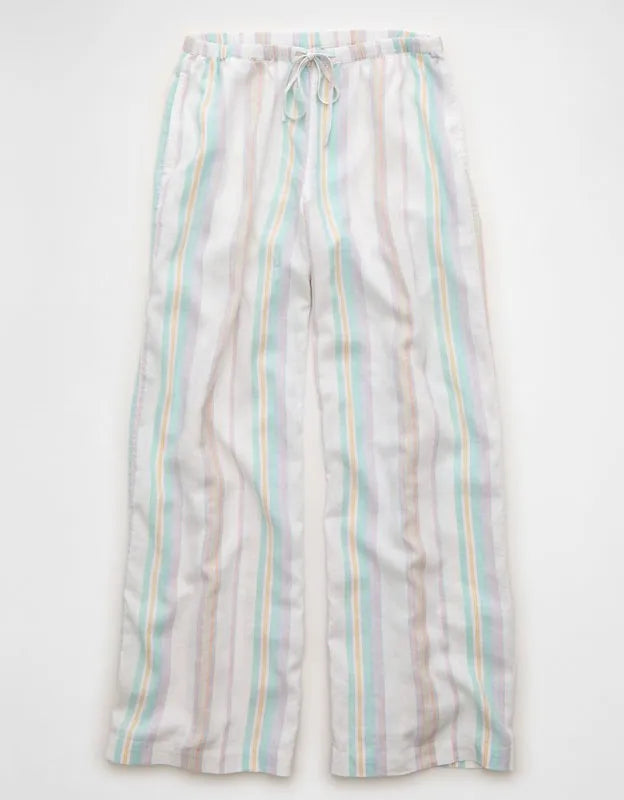 AE Pride Mid-Rise Linen-Blend Wide-Leg Pant